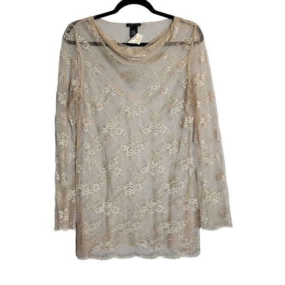 NWT The Limited Womens M Y2K Lace Fairy Grunge Whimsygoth HIgh Neck Layering Top - Picture 1 of 9